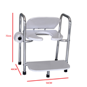 Ver imagem 3 de Cadeira Sanitária Poliéster Pcd Multiuso Suporta 150kg