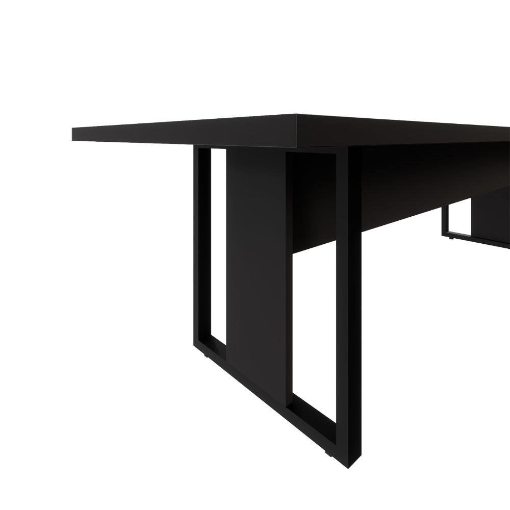 Mesa de Reunião 2,70m X 0,90m 2 Cx de Tomadas Pés Metal F5 - 6