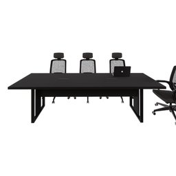 Mesa de Reunião 2,70m X 0,90m 2 Cx de Tomadas Pés Metal F5 - 5