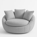 Ver imagem 2 de Poltrona Giratória 127cm Golden Bouclé Cinza Claro - Sallar Home