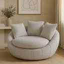 Ver imagem 1 de Poltrona Giratória 127cm Golden Bouclé Cinza Claro - Sallar Home