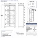 Ver imagem 2 de Armário para Guardar Celular 16 Compartimentos com Chave em Aço Steelon