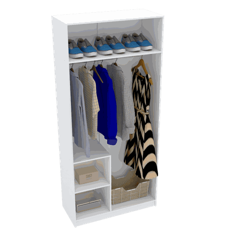 MODULO CLOSET CABIDEIRO E NICHOS A2,20 M299.B (CLOSET LOJA) MUNDI MOVEIS