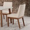 Kit 2 Cadeiras Rina Estofada C/ Detalhe em Costura Canela Linho Estampado Chevron Boreal Moveis - 7