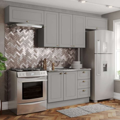 Cozinha Compacta 4 Peças 100% MDF 7 Portas 3 Gavetas Americana Henn