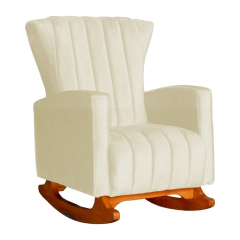 Poltrona Decorativa Melinda Balanço Vovo Suede Marfim - Fm