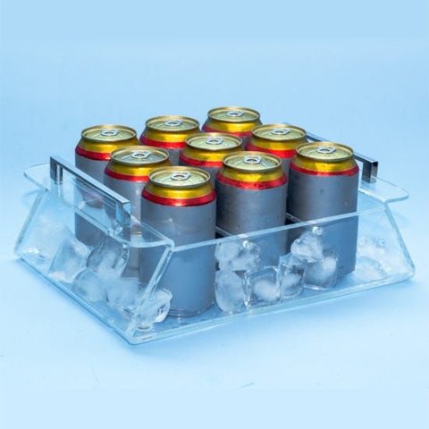 Porta Latas em Acrílico com Divisões de Silicone Comporta 9 Latas - Berlim