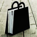 Ver imagem 1 de Revisteiro em Acrílico Branco ou Preto em Formato de Sacola - Miami - Preto