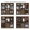 Ver imagem 4 de Guarda Roupa Casal Barcelona 6 Portas Amêndoa - PR Móveis