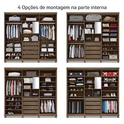 Guarda Roupa Casal Barcelona 6 Portas Amêndoa - PR Móveis - 4 Guarda Roupa Casal Barcelona 6 Portas Amêndoa - PR Móveis - 4
