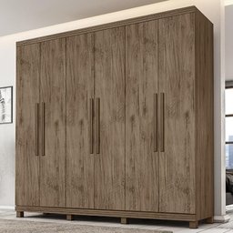 Guarda Roupa Casal Barcelona 6 Portas Amêndoa - PR Móveis - 2 Guarda Roupa Casal Barcelona 6 Portas Amêndoa - PR Móveis - 2