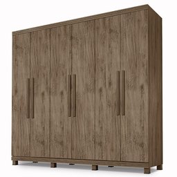Guarda Roupa Casal Barcelona 6 Portas Amêndoa - PR Móveis - 1 Guarda Roupa Casal Barcelona 6 Portas Amêndoa - PR Móveis - 1