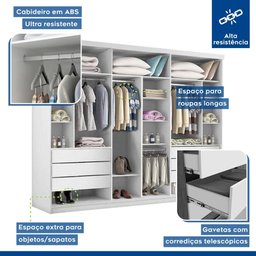 Closet Casal sem Portas 6 Gavetas Itália Minastex - 3