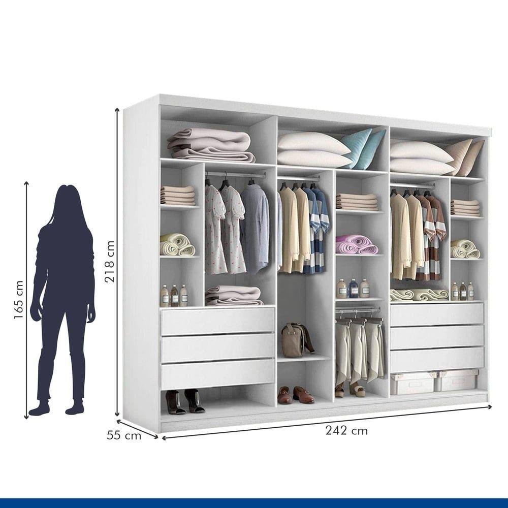 Closet Casal sem Portas 6 Gavetas Itália Minastex | MadeiraMadeira