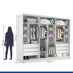 Closet Casal sem Portas 6 Gavetas Itália Minastex - 6