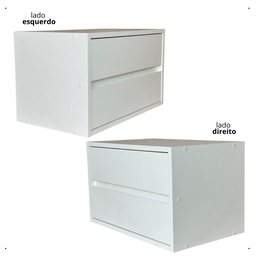 Mesa de Cabeceira Branca Suspensa com 2 Gavetas 40cm - 4