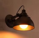 Ver imagem 2 de Arandela Parede Retrô Chapéu E27 20cm Direcional Preto Bivolt