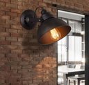 Ver imagem 4 de Arandela Parede Retrô Chapéu E27 20cm Direcional Preto Bivolt