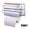 Porta Papel Toalha Dispenser Rolo Triplo Aluminio Filme Cozinha - 4