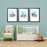 Kit 3 Quadros Grandes Quarto Infantil Dinos Avião 60x48cm:moldura Branca - 1
