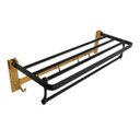 Ver imagem 4 de Porta Toalha Dobravel Luxo Dourado Pendurar Banheiro Casa Hotel Aluminio