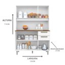 Ver imagem 3 de Armário de Cozinha 120cm 6 Portas 2 Gavetas Pop Off White - Zanzini