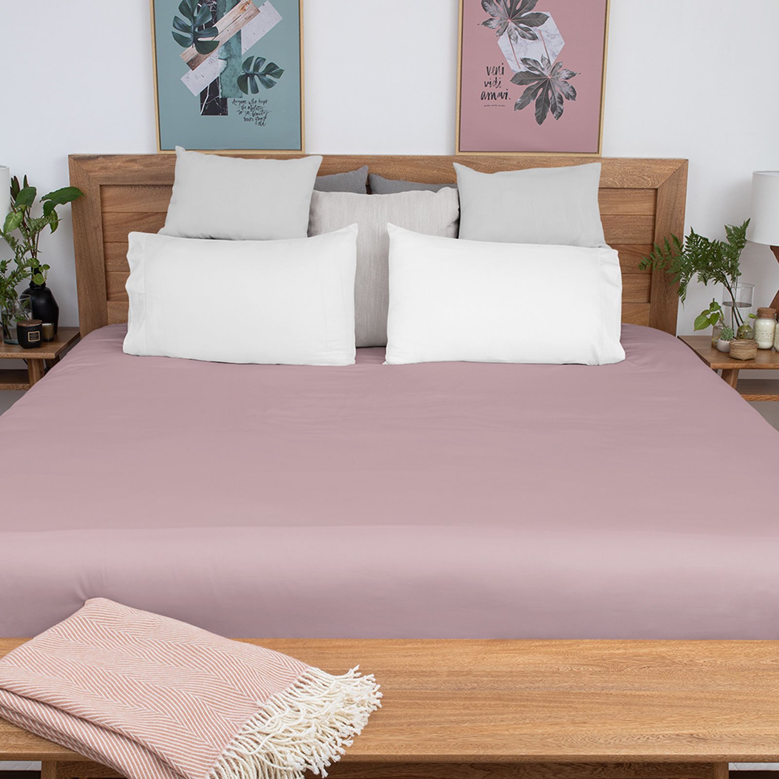 Lençol em Malha Linha Gold Casal - Rosa | MadeiraMadeira