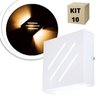 KIT 10 ARANDELAS SLIM 2 FACHOS FRISADA BRANCA LUMINÁRIA EXTERNA ALUMINIO AL22347 - 2