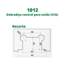 1012 - Dobradiça Central para União Vidro Alvenaria para Porta Blindex - Branco - 4