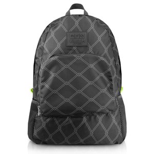 Mochila Dobrável para Viagem Estampa Listrada Jacki Design Preto