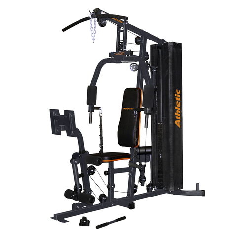 Estação de Musculação Athletic Power 520m 67,5kg Usuário 125kg +45 Exercícios para Casa e Condomínio