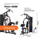 Ver imagem 2 de Estação de Musculação Athletic Power 520m 67,5kg Usuário 125kg +45 Exercícios para Casa e Condomínio