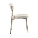 Ver imagem 3 de Conjunto 3 Cadeiras Lavínia Linho Bege/aço Champanhe - Salaone