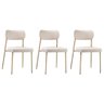 Conjunto 3 Cadeiras Lavínia Linho Bege/aço Champanhe - Salaone - 1