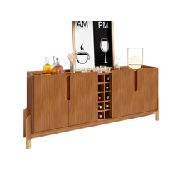 Aparador Buffet Armário Lizz 4 Portas Adega 1,90 Mdf/madeira:cedro - 3