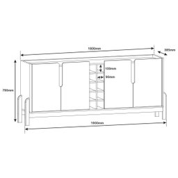 Aparador Buffet Armário Lizz 4 Portas Adega 1,90 Mdf/madeira:cedro - 7