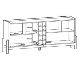 Aparador Buffet Armário Lizz 4 Portas Adega 1,90 Mdf/madeira:cedro - 8