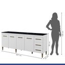Ver imagem 2 de Balcão Atenas 4 Portas e 3 Gavetas Kaiki Moveis Branco