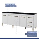 Ver imagem 3 de Balcão Atenas 4 Portas e 3 Gavetas Kaiki Moveis Branco