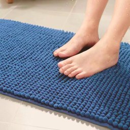 Tapete De Banheiro Piso Saída de Box Antiderrapante Bolinha - Azul-Escuro - 5