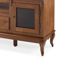 Ver imagem 4 de Rack Madeira Maciça com Pés Luis Xv 2 Gavetas 2 Portas e Nicho 60503 Linz Móveis - Imbuia Glazer