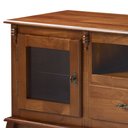 Ver imagem 3 de Rack Madeira Maciça com Pés Luis Xv 2 Gavetas 2 Portas e Nicho 60503 Linz Móveis - Imbuia Glazer