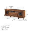 Ver imagem 5 de Rack Madeira Maciça com Pés Luis Xv 2 Gavetas 2 Portas e Nicho 60503 Linz Móveis - Imbuia Glazer