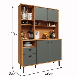 Armário de Cozinha Completa 4 Portas 2 Gavetas Veneza Movelove - 4