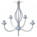 Ver imagem 1 de Lustre Branco de Ferro Artesanal em Metal Decoração Provençal