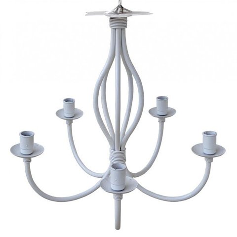 Lustre Branco de Ferro Artesanal em Metal Decoração Provençal