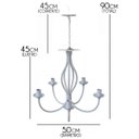 Ver imagem 2 de Lustre Branco de Ferro Artesanal em Metal Decoração Provençal