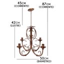 Ver imagem 2 de Lustre de Ferro Artesanal na cor Cobre para Decoração Interna Retrô