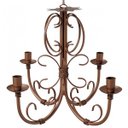 Ver imagem 1 de Lustre de Ferro Artesanal na cor Cobre para Decoração Interna Retrô
