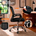 Ver imagem 7 de Kit 6 Cadeiras de Escritório Diretor Roma Preta Assento Madeira Multilaminada Encosto Mesh Preto